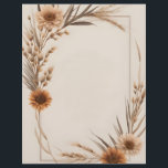 Boho Flowers and Grass Stems Letterhead<br><div class="desc">This letterhead features dried flowers and grasses surrounding a frame on a beige background.  Lovely,  simple,  minimalist,  boho esthetic.  The back is plain,  in the same light beige color as the front.</div>