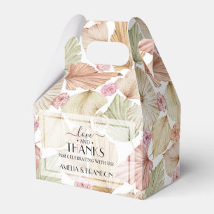 Boho Flowers and Leaves Bridal Shower Favor Boxes
