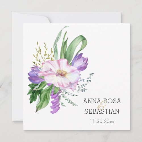 *~* Boho Flowers AR15 QR RSVP Wedding Invitation