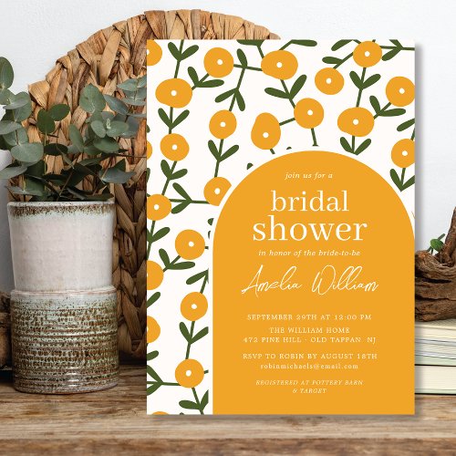 Boho Flowers Bridal Shower Invitation