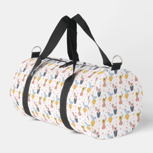 Boho Flowers Design Duffle Bag