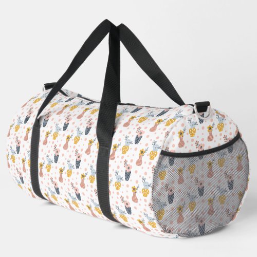 Boho Flowers Design Duffle Bag