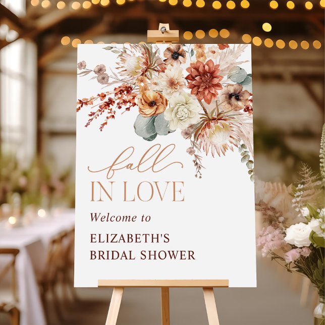 Boho Flowers Fall Bridal Shower Welcome Sign (Creator Uploaded)