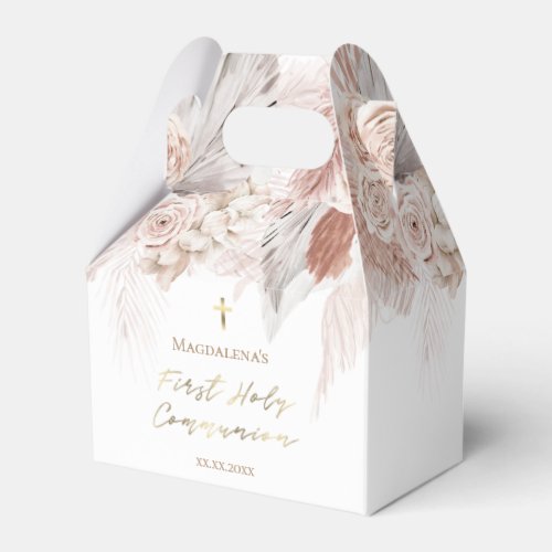 boho flowers First Holy Communion Favor Boxes