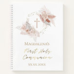 Boho Flowers First Holy Communion Guest Book at Zazzle