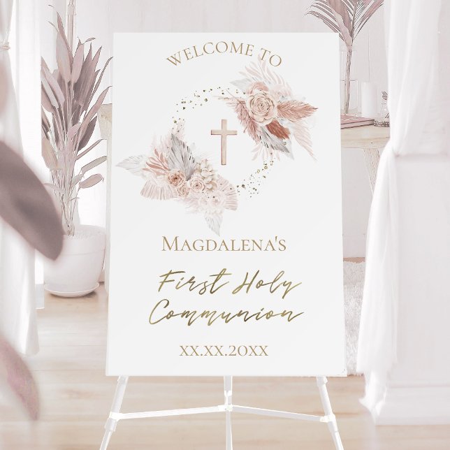 boho flowers First Holy Communion welcome sign (Creator Uploaded)