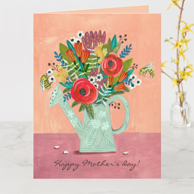 Boho Flowers illustration  Card (Yellow Flower)