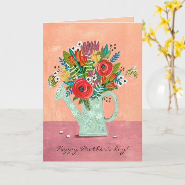 Boho Flowers illustration  Card (Yellow Flower)