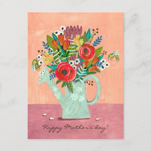 Boho Flowers illustration  Postcard