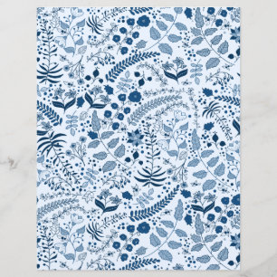 Boho Flowers in Classic Blues Paper