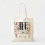 boho flowers pampas grass music name  tote bag<br><div class="desc">music piano boho floral personalized name bag</div>