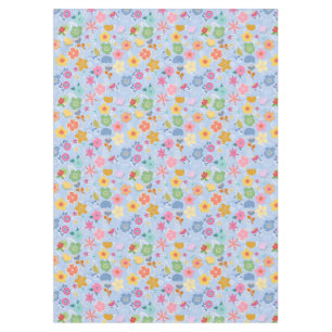 Boho Flowers Pattern B01.w Lblue BG Tablecloth