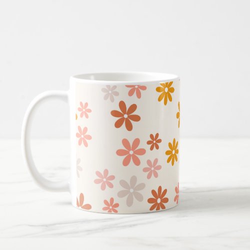 Boho Flowers Retro Summer Floral Pattern   Coffee Mug