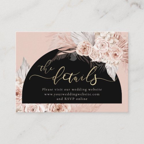 Boho Flowers Wedding Enclosure Card