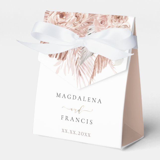 boho flowers wedding favor box (Front Side)