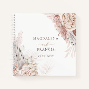 boho flowers wedding Guest Book