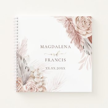Boho Flowers Wedding Guest Book by amoredesign at Zazzle