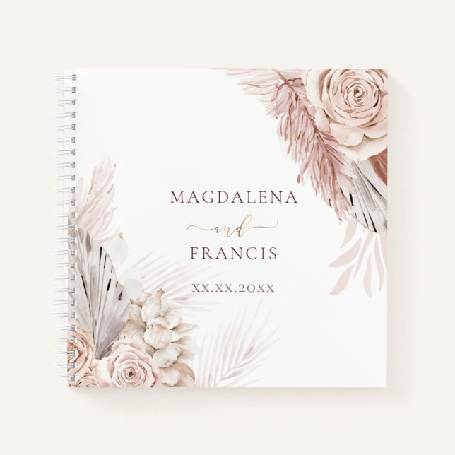 boho flowers wedding Guest Book (Front)