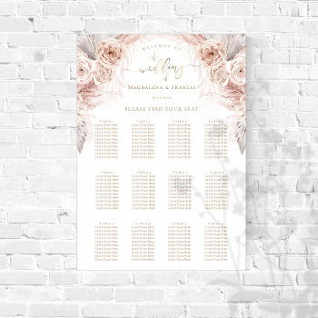 Boho Flowers Wedding Seating Chart by amoredesign at Zazzle