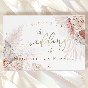 boho flowers wedding welcome Foam Board