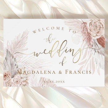 Boho Flowers Wedding Welcome  Foam Board by amoredesign at Zazzle