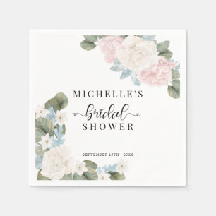 Boho Flowers Winter Bridal Shower  Napkins