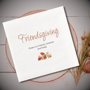 Boho Foliage Friendsgiving Modern Thanksgiving Paper Dinner Napkins