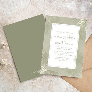 Boho Foliage Watercolor Tropical Palm Leaves Invitation