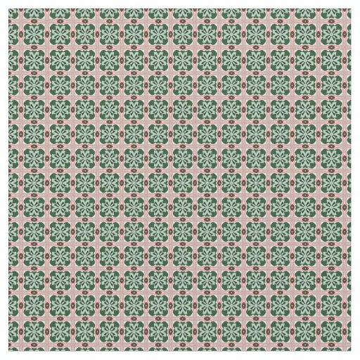 Boho Folk Art Eclectic Retro Christmas Pattern Fabric
