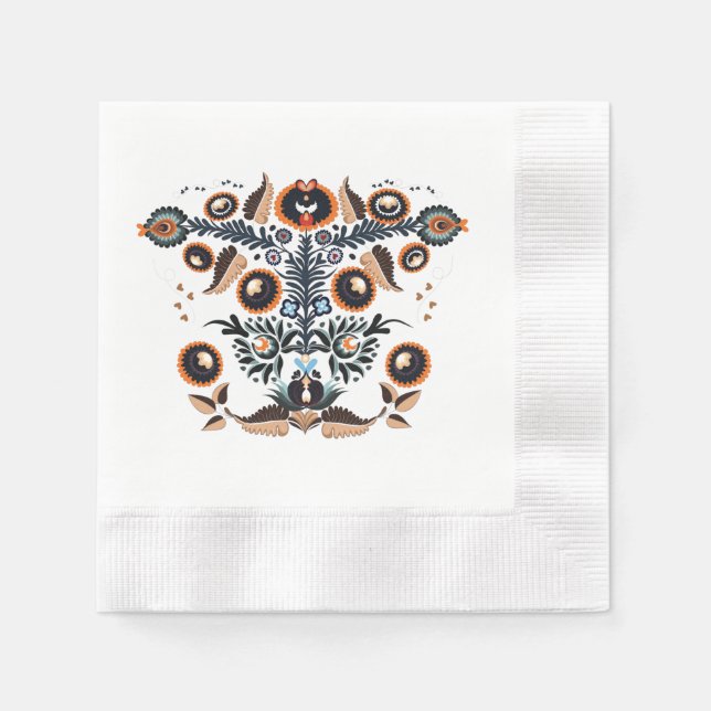 Boho Folk Art Napkins (Front)