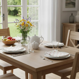 Boho Folk Cross Stitch Floral Cloth Napkins