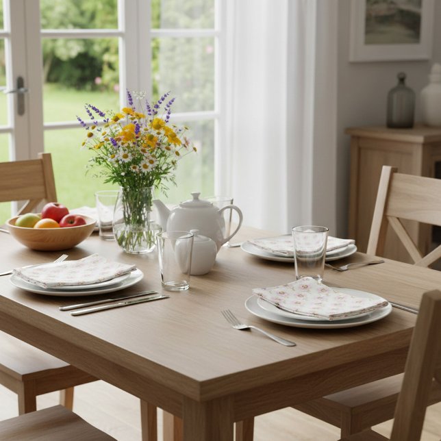 Boho Folk Cross Stitch Floral Cloth Napkins (Creator Uploaded)