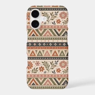 Boho Folk Floral Geometric Seamless Pattern iPhone 17 Case