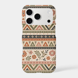 Boho Folk Floral Geometric Seamless Pattern iPhone 17 Pro Case