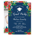 Boho Folk Flowers Graduation Party Invitation