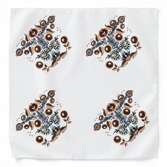 Boho Folk Pattern Bandana (Front)