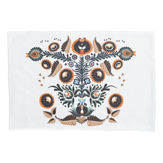 Boho Folk Pattern Pillow Case (Front)