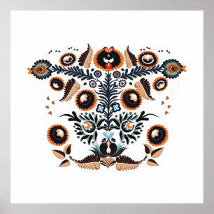 Boho Folk Pattern Poster