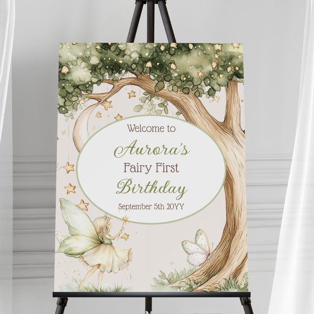 Boho forest Fairy First birthday Welcome Sign (Creator Uploaded)