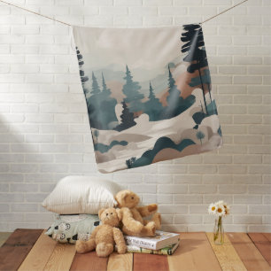 Boho Forest Landscape Artwork Baby Blanket