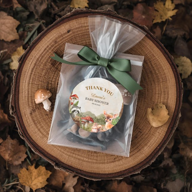 Boho forest Woodland animals Rustic Baby Shower  Favor Bag (Creator Uploaded)