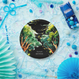 Boho Forest Woodland Birthday Paper Plates