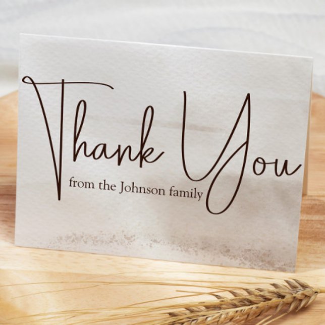 Boho Foster Care & Adoption Baby/Child Shower Thank You Card (script thank you card boho modern design)