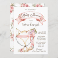 Boho Fox Baby Girl Shower Invitations