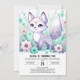 Boho Fox Digital Birthday Invitation