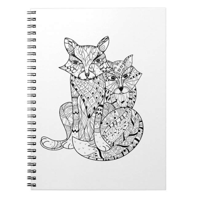 Boho Fox Doodle Notebook (Front)