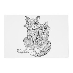 Boho Fox Doodle Placemat