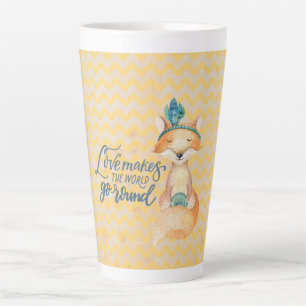 Boho Fox Love Quote Latte Mug