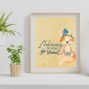 Boho Fox Love Quote Poster