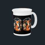 Boho Fox "Stay Wild, Stay Free" Woodland Design Beverage Pitcher<br><div class="desc">This stunning boho fox illustration embodies the spirit of freedom and nature with its rich autumnal hues and elegant minimalist aesthetic. Surrounded by delicate florals and earthy foliage, the fox sits gracefully against a deep midnight background, creating a captivating contrast that enhances its mystical woodland vibes. The inspiring phrase “Stay...</div>